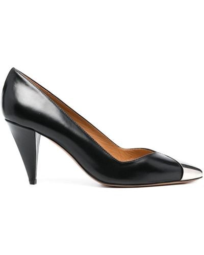 Isabel Marant Palda 85mm Metal-toecap Leather Court Shoes - Black