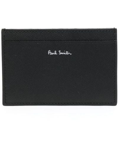 Paul Smith Logo Leather Credit Card Case - Black