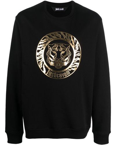 Just Cavalli Sweatshirt mit Logo-Print - Schwarz
