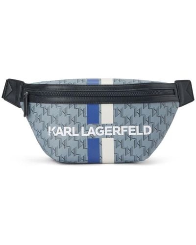 Karl Lagerfeld Monogram-pattern Zipped Belt Bag - Grey