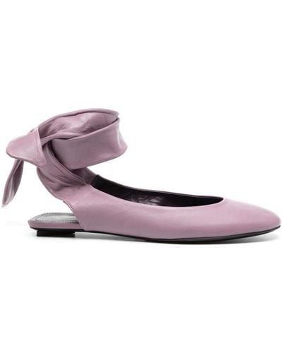 The Attico Cloe Leather Ballerina Shoes - Pink