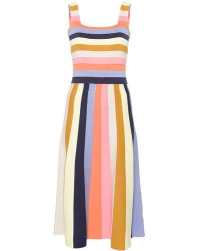 PS by Paul Smith Striped Knitted Midi Dress - Orange