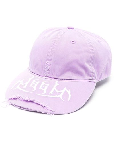 MSGM Logo-embroidered Cotton Cap - Pink