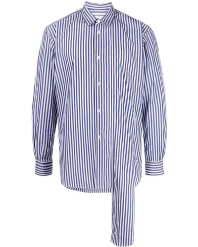 Comme des Garçons Striped Layered Cotton Shirt - Blue
