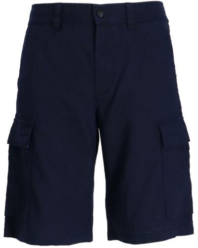 BOSS Gerade Cargo-Shorts aus Leinen - Blau