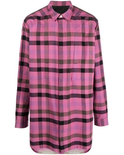 Rick Owens Plaid-check Print Shirt - Pink