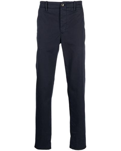 Incotex Pantalon chino en coton à coupe droite - Bleu