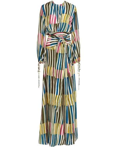 Silvia Tcherassi Antionetta Striped Maxi Dress - Blue