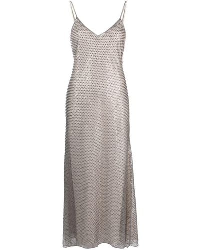 Semicouture Sequin-embellished Maxi Dress - Gray