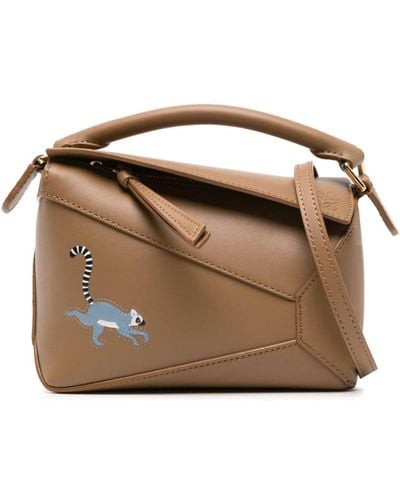 Loewe X Suna Fujita mini sac à main Lemur Puzzle - Marron