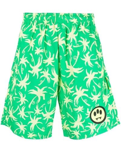 Barrow Palm Tree-print Cotton Shorts - Green