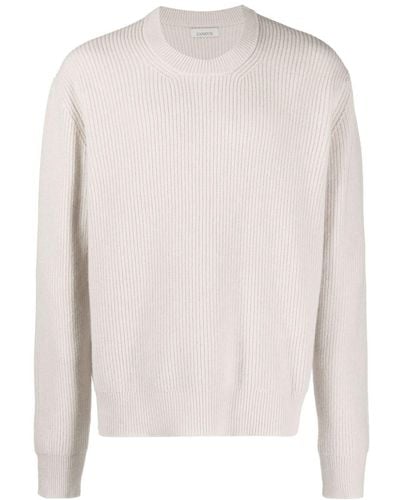 Laneus Crew-neck Ribbed-knit Sweater - White