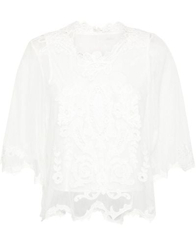 Isabel Marant Vera Lace-detail Top - White