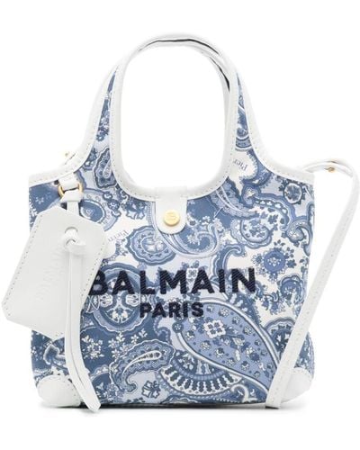 Balmain B-army Cotton Tote Bag - Blue