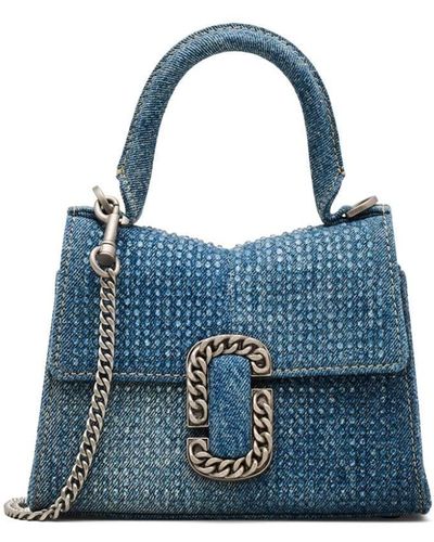 Marc Jacobs The Mini Crystal Denim St. Marc Bag - Blue