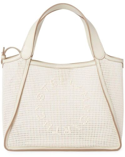 Stella McCartney Handtasche mit Logo-Stickerei - Natur