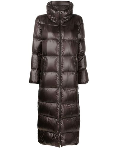 Herno Funnel-neck Quilted Down Midi Coat - Black