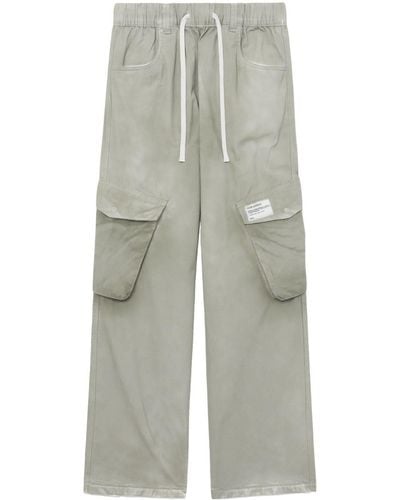 Izzue Drawstring Cotton Cargo Pants - Grey