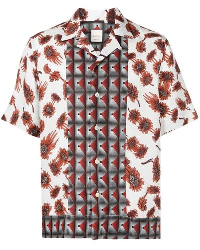 Paul Smith Floral-print Short-sleeved Shirt - Red