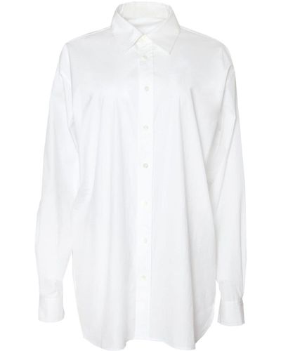 Carolina Herrera Straight-point Collar Cotton Shirt - White