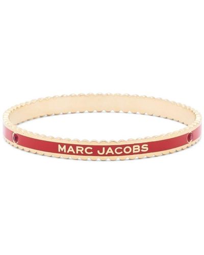 Marc Jacobs Bracciale rigido The Medallion con bordo a smerlo - Bianco