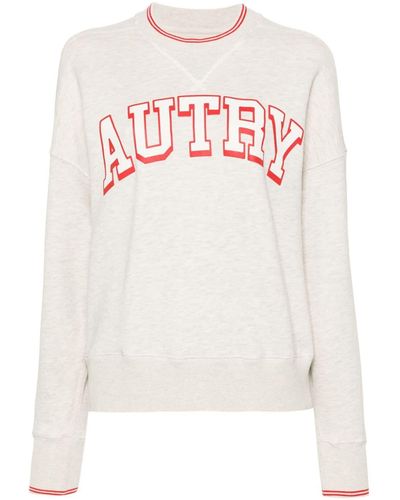 Autry Logo-print Mélange Sweatshirt - White