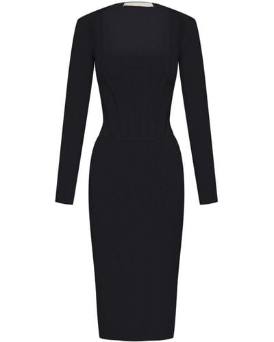 Dion Lee Corset-style Ribbed-knit Midi Dress - Black