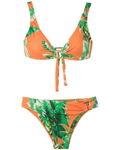 Amir Slama Set bikini a fiori - Verde