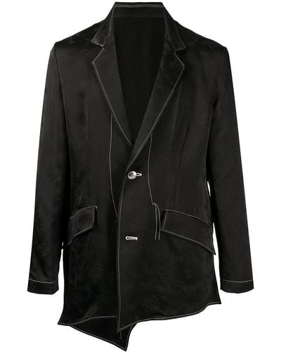 Sulvam Contrast-stitched Jacket - Black