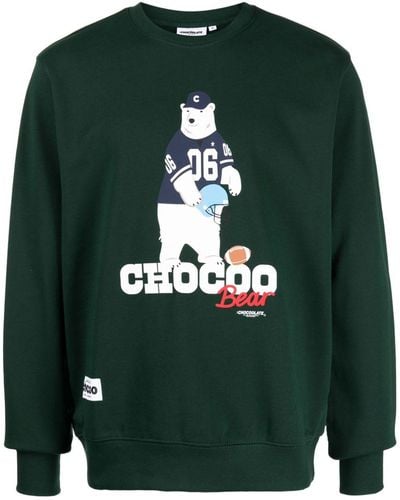 Chocoolate Logo-print Cotton Sweatshirt - Green