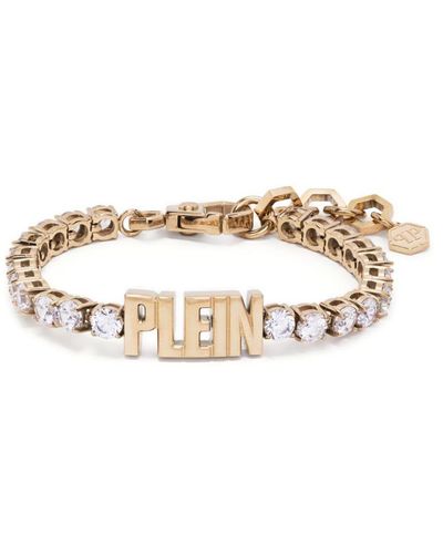 Philipp Plein Logo-lettering Tennis Bracelet - Metallic