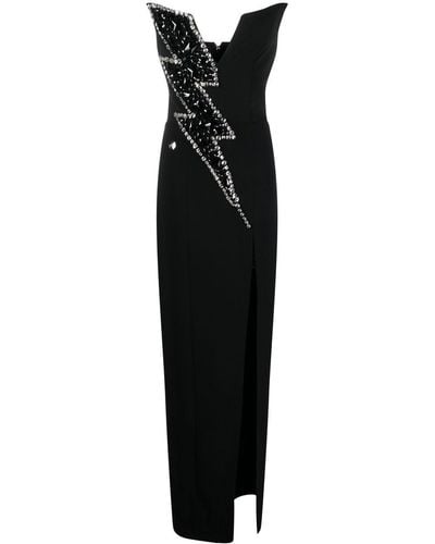Philipp Plein Thunder Crystal-embellished Gown - Black