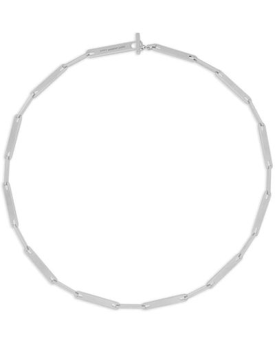 Saint Laurent Halskette mit Logo-Gravur - Weiß