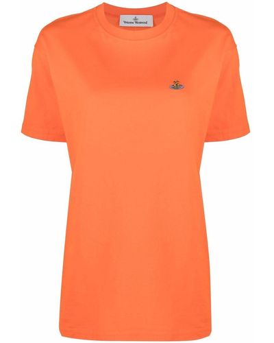 Vivienne Westwood T-shirt Met Geborduurd Logo - Oranje