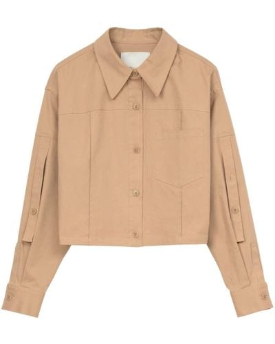 3.1 Phillip Lim Strap-detail Cropped Shirt Jacket - Natural