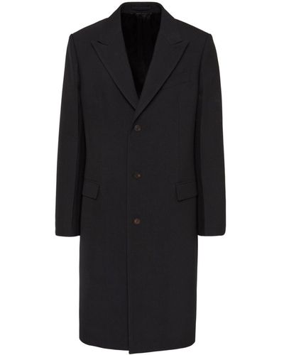 Ferragamo Manteau en laine vierge à simple boutonnage - Noir