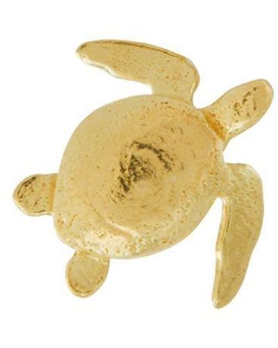 Alex Monroe Pendiente Teeny Tiny Sea Turtle en oro amarillo de 18 kt - Metálico