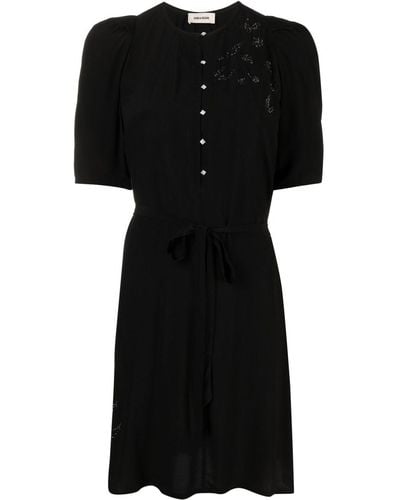 Zadig & Voltaire Mini-jurk Verfraaid Met Stras - Zwart