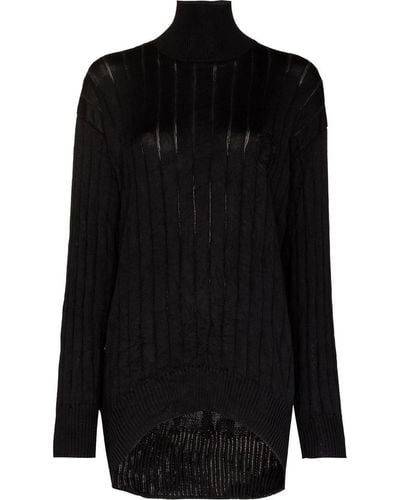 Balenciaga リブニット セーター - ブラック
