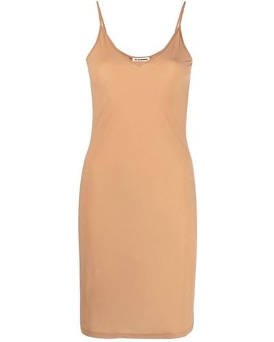 Jil Sander Mini-jurk Met V-hals - Naturel