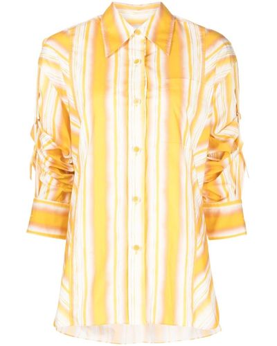 3.1 Phillip Lim Camisa a rayas con manga larga - Amarillo