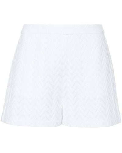 Missoni Zigzag-woven Mesh-design Shorts - White