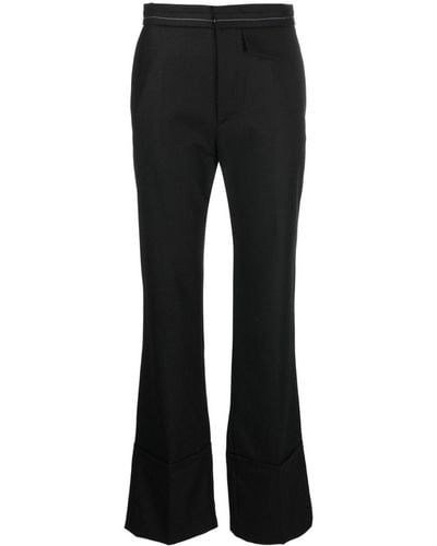 Victoria Beckham Contrast-stitching Flared Pants - Black
