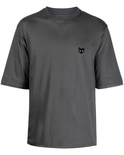 ZZERO BY SONGZIO Logo-patch Cotton T-shirt - Grey