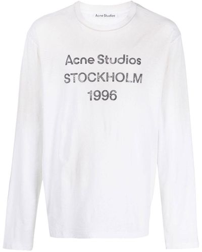 Acne Studios T-shirt a maniche lunghe con stampa - Bianco