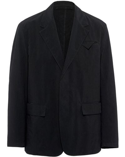 Prada Notched-lapels Single-breasted Blazer - Black