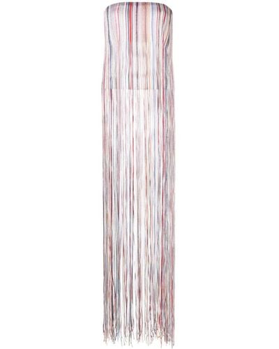 Missoni Striped Fringed Strapless Top - White