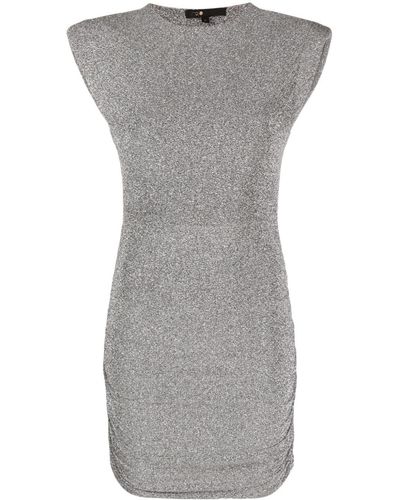 Maje Metallic-threading Knitted Minidress - Grey