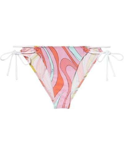 Emilio Pucci Marmo-print Bikini Bottoms - Pink