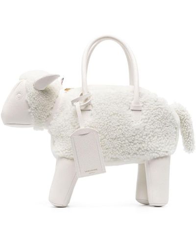 Thom Browne Borsa tote Sheep - Bianco